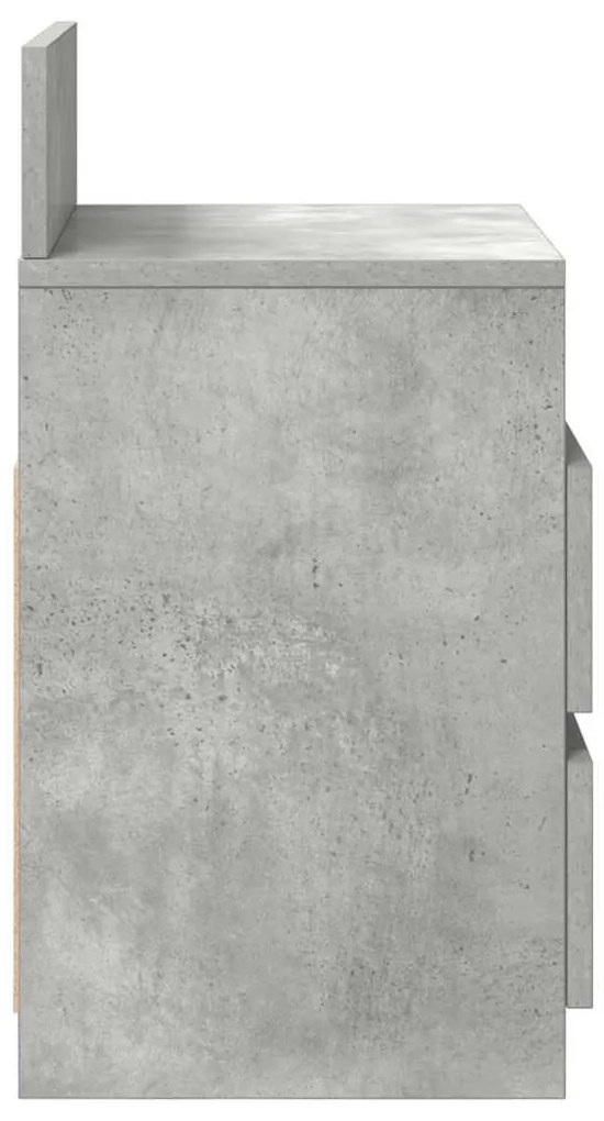Mesas de cabeceira 2pcs c/ 2gavetas 40x33x60cm cinzento cimento