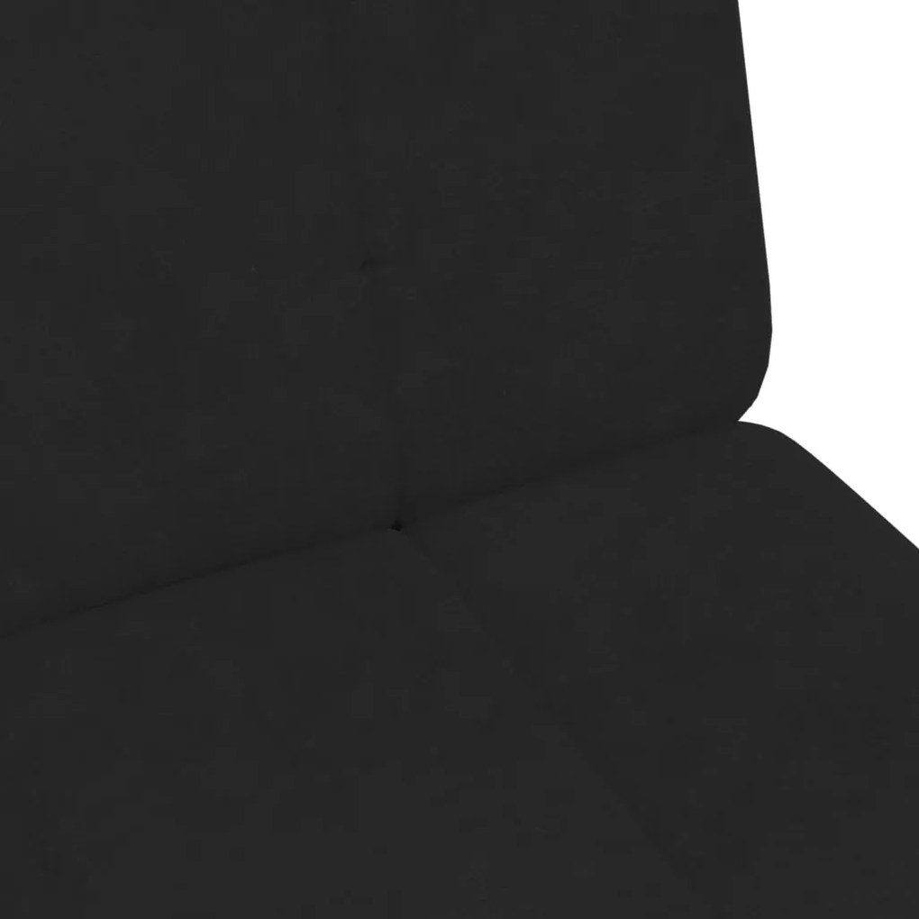 Sofá-cama 2 lugares c/ apoio de pés veludo preto