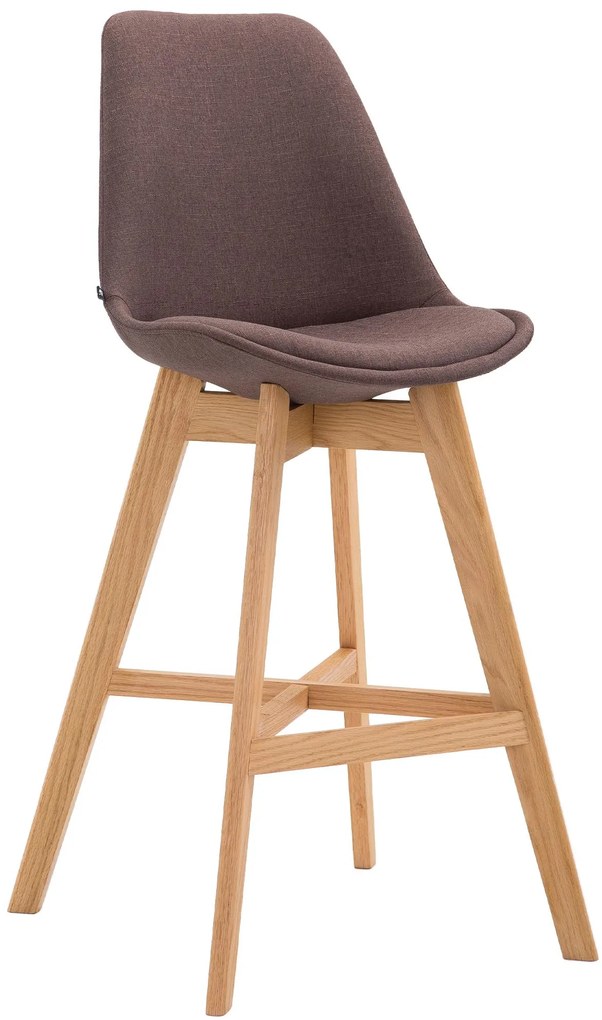 Banco de bar Cannes em tecido e com estrutura de Cor Natural 48 x 112 x 56 cm Castanho