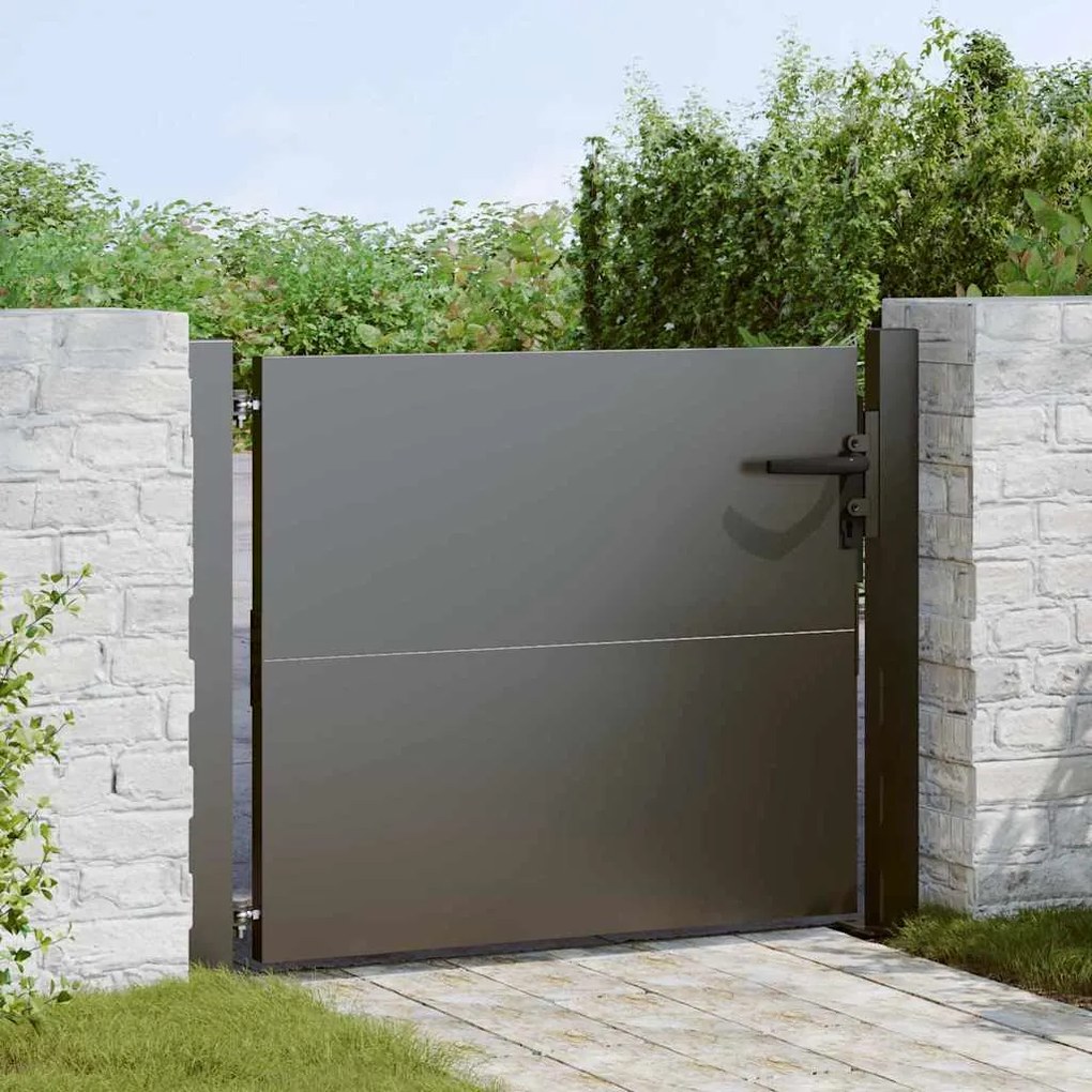 vidaXL Portão de Jardim Preto 105 x 100 cm Aço com Revestimento em Pó