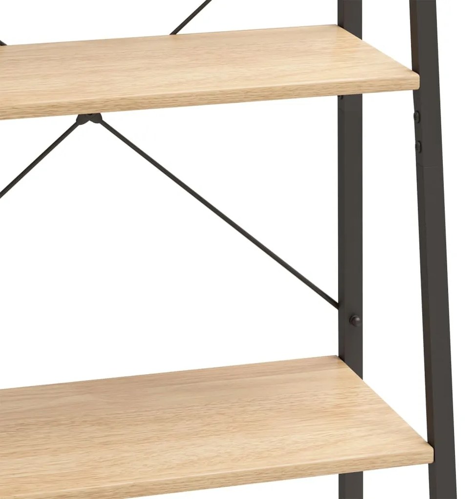 Estante de pé 5 prateleiras 56x35x174 cm castanho-claro e preto