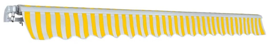 Toldo dobrável manual 400 cm amarelo/branco