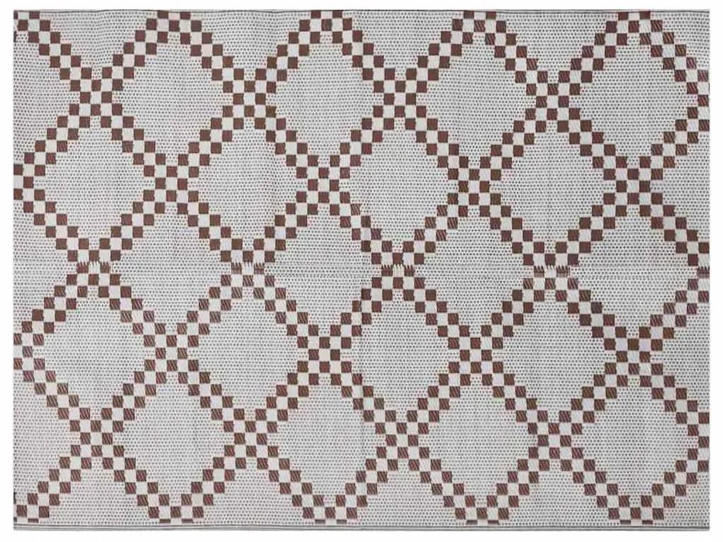 Tapete Outdoor ARAKIL Castanho e Branco Polipropileno 300 x 400 cm