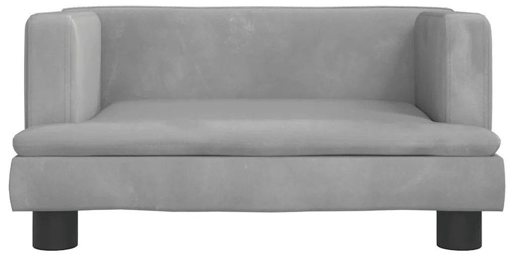 Cama para cães 60x40x30 cm veludo cinzento-claro
