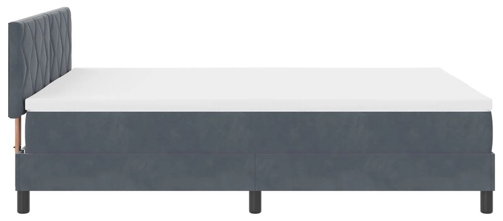Cama Box com Colchão vidaXL Cinza Escuro 140x200 cm Veludo