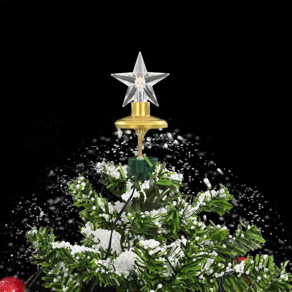 Árvore de Natal com neve base formato guarda-chuva 75 cm verde