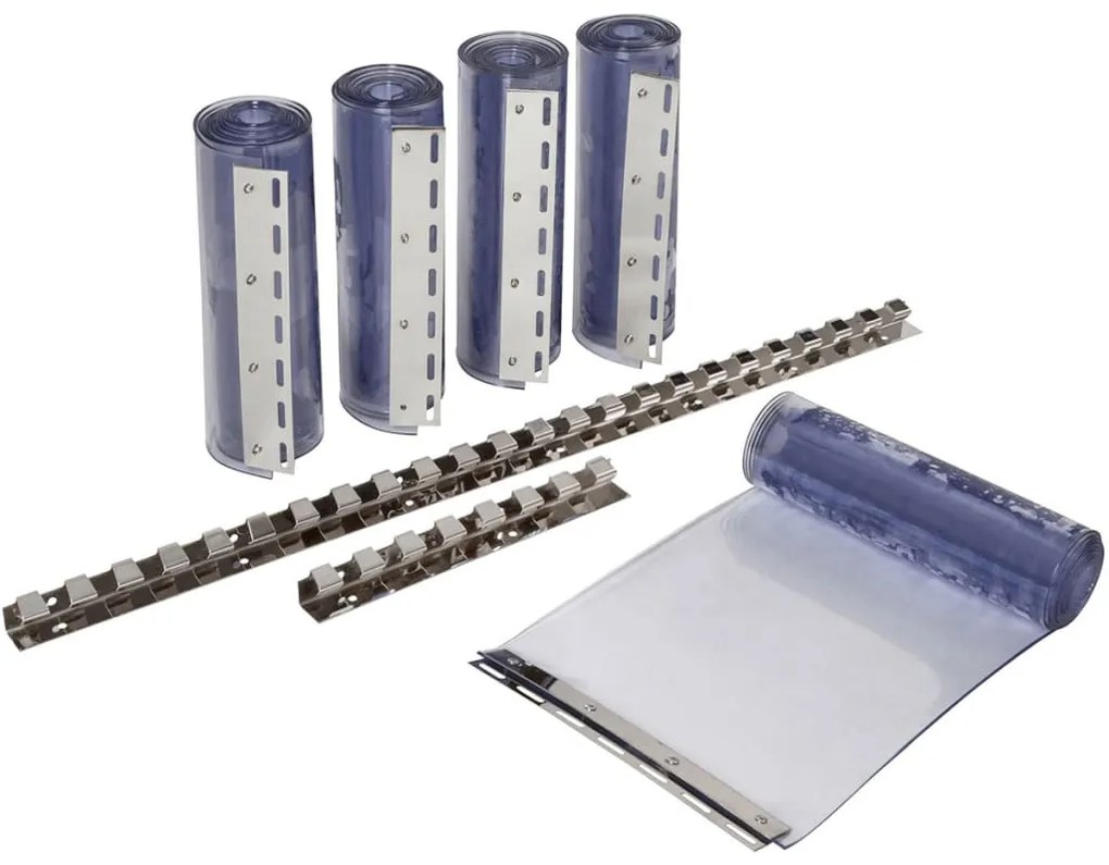 416040 Kerbl Conjunto de cortina em tiras/lamelas PVC 225x30 cm 291162