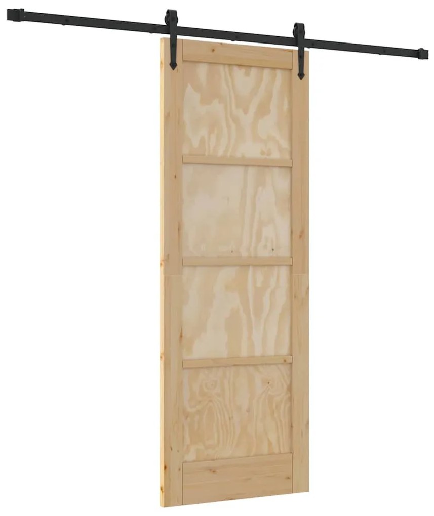Porta Deslizante com Hardware 'ORKDAL'em Madeira Sólida de Pinus.
