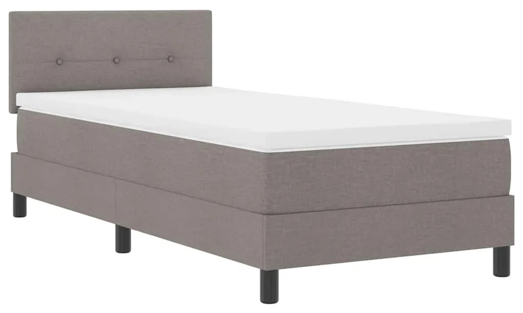 Cama Box Spring com Colchão Taupe 80x200 cm Tecido