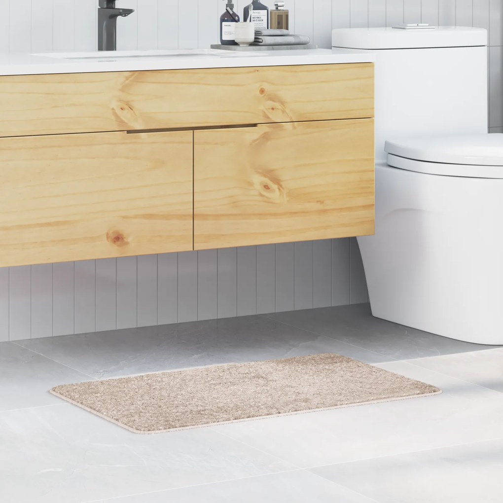 Tapete de Banho Retangular Creme 50x80 cm Polipropileno Antiderrapante
