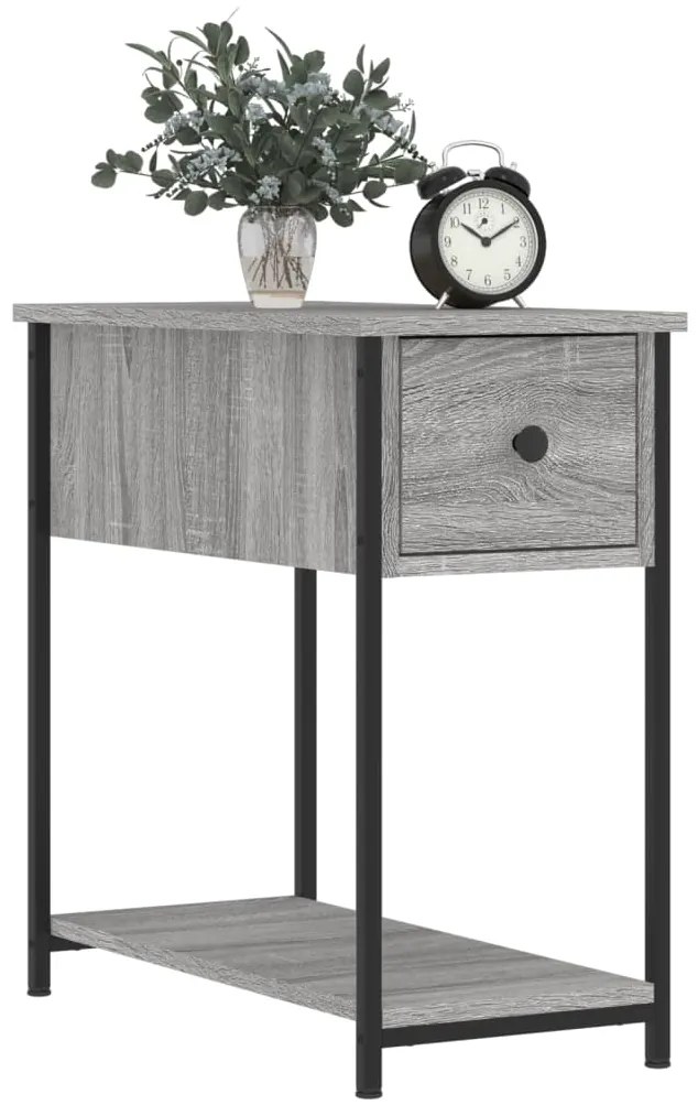 Mesa de cabeceira 30x60x60 cm derivados madeira sonoma cinza