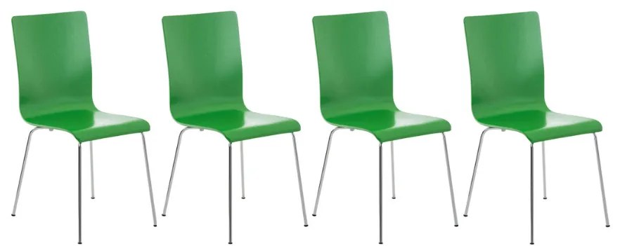 Conjunto de 4 cadeiras de cozinha e sala de jantar Pepe 43 x 87 x 47 cm Verde