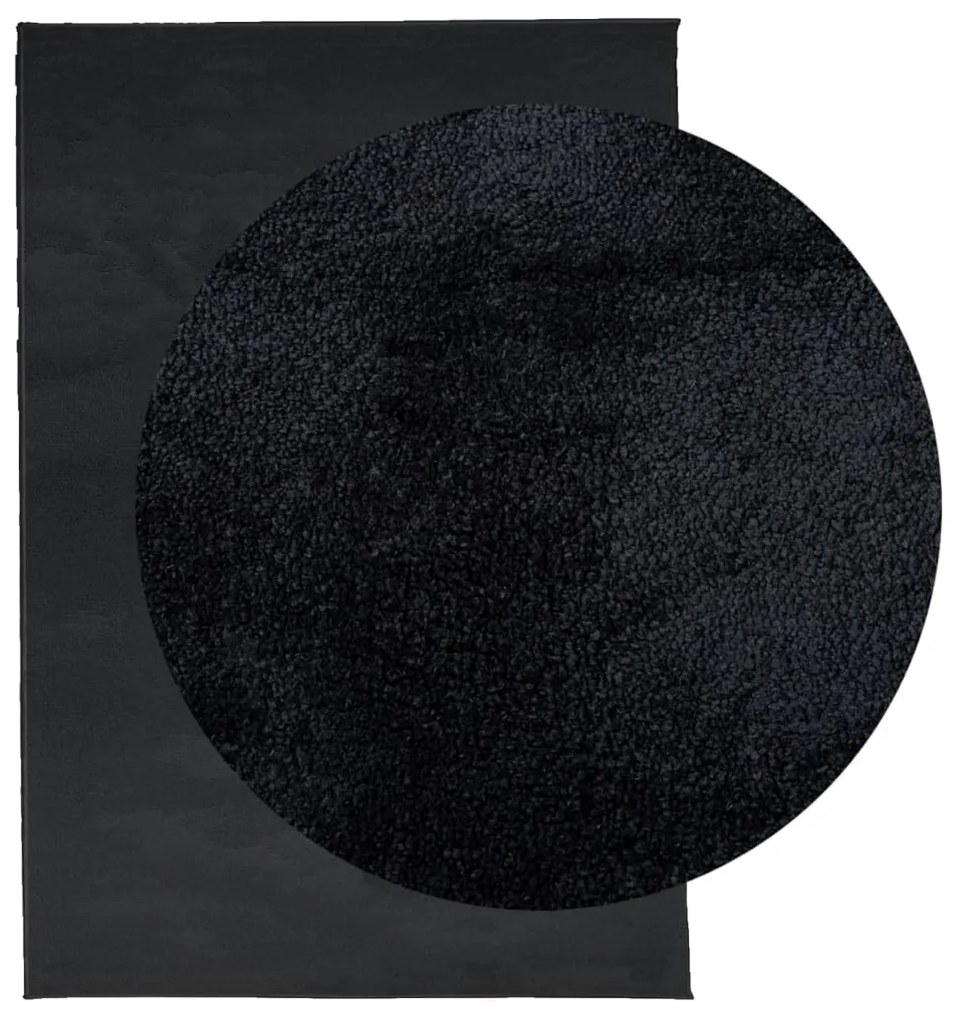 Tapete de pelo curto OVIEDO 160x230 cm preto