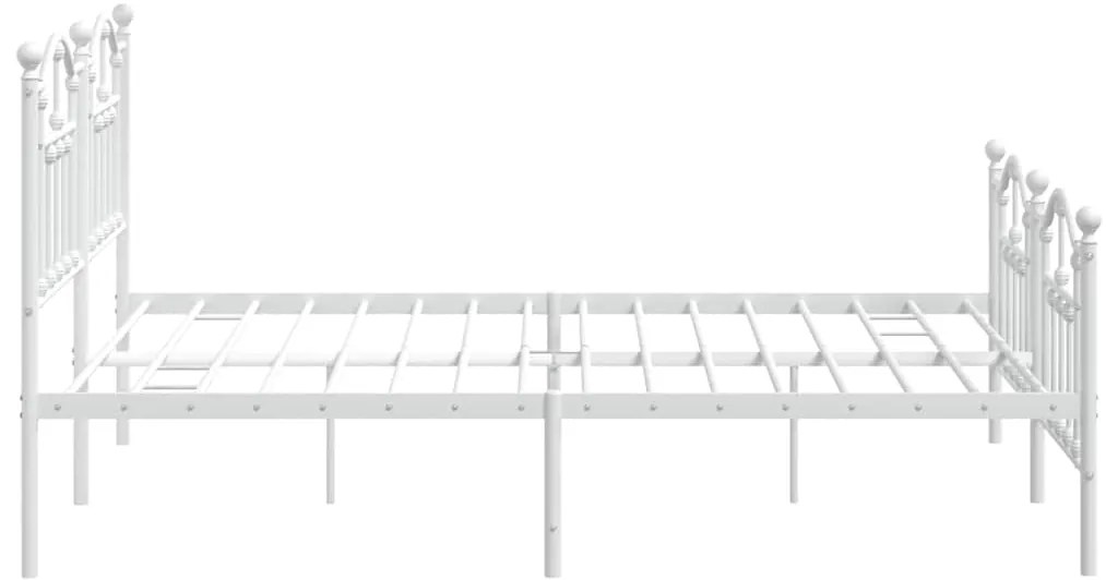 Estrutura de cama com cabeceira e pés 183x213 cm metal branco