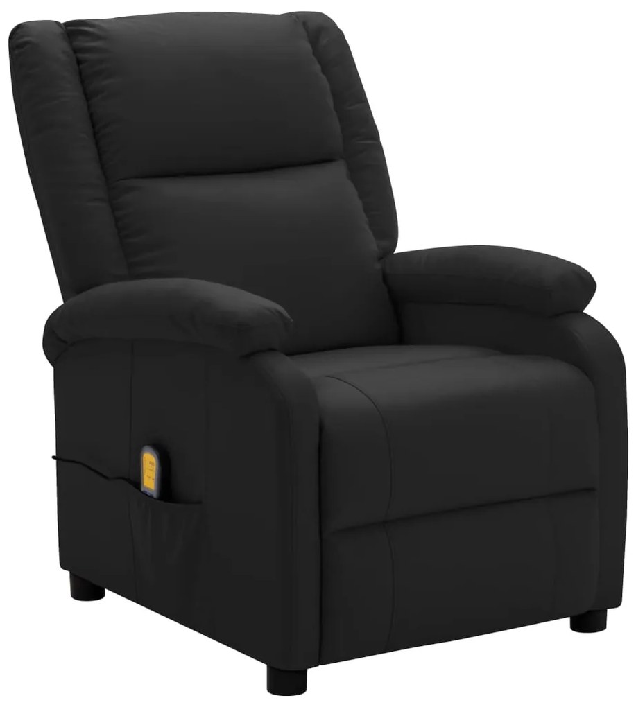 vidaXL Poltrona de massagens couro artificial preto