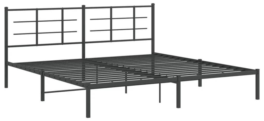 Estrutura de cama com cabeceira 193x203 cm metal preto