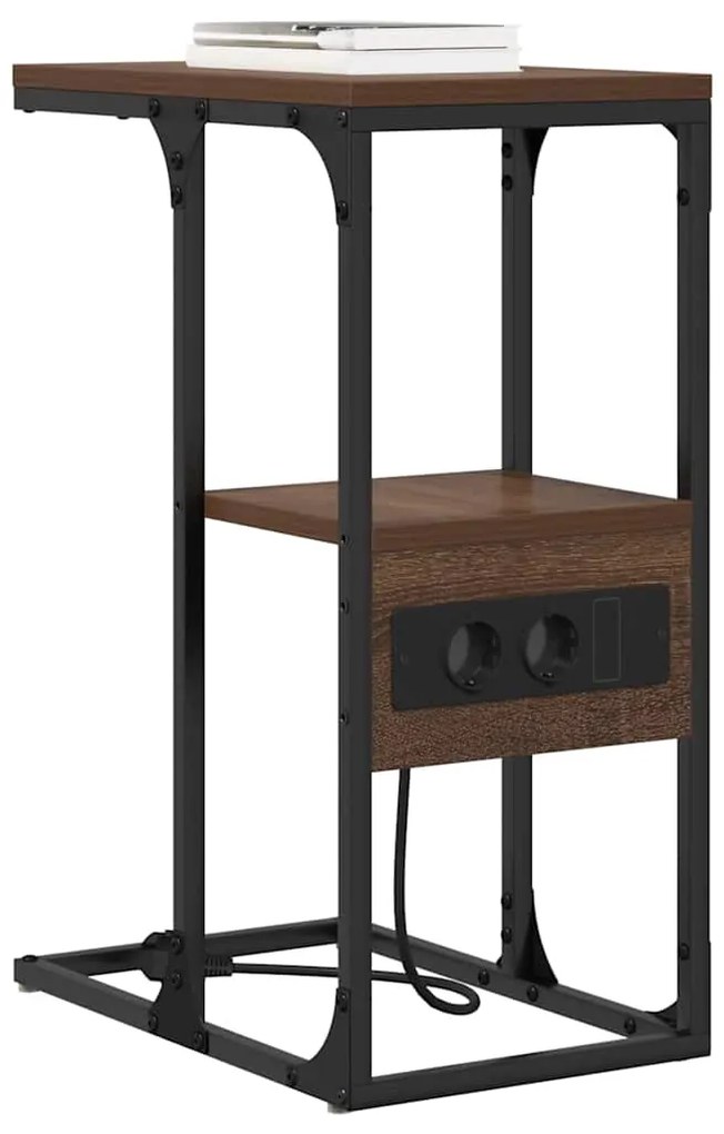 Mesa-de-cabeceira Carvalho castanho 41.5 x 26 x 60.5 cm