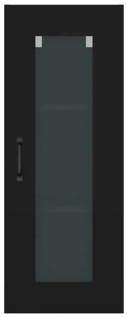 Armário de parede suspenso 34,5x34x90 cm preto