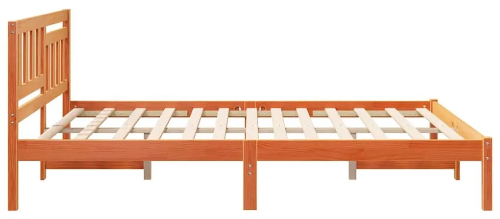 Estrutura da Cama com cabeceira Castanho-mel 140 x 200 cm