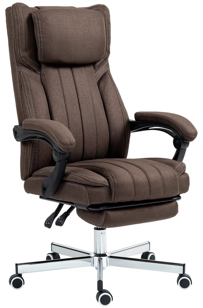 Vinsetto Cadeira de Escritório com 6 Pontos de Massagem por Vibração Reclinável com Altura Ajustável 65x61x101-113 cm Marrom Escuro | Aosom Portugal