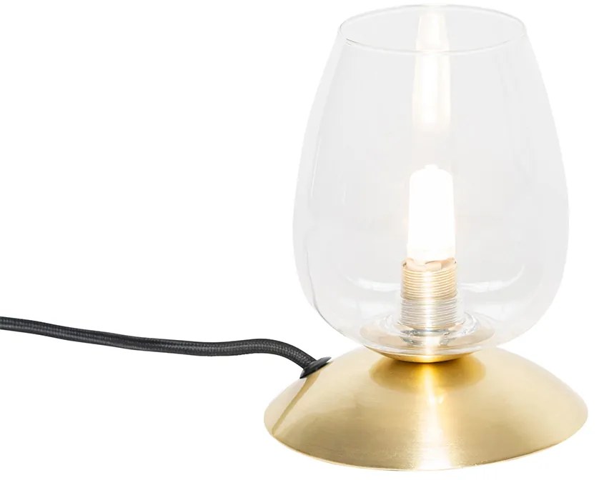 Candeeiro de mesa clássico dourado com vidro - Elien