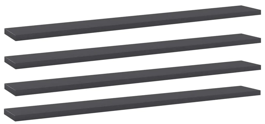 vidaXL Prateleiras para estante 4 pcs 80x10x1,5cm contraplacado cinza