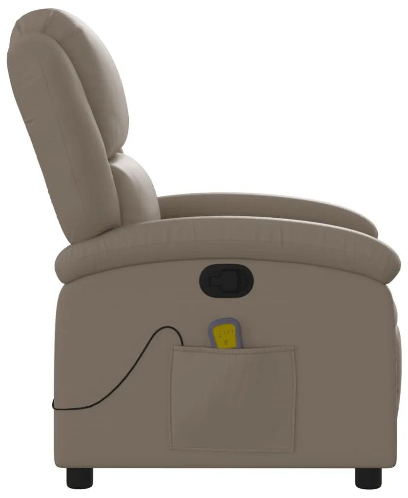Poltrona de massagens reclinável couro artificial cappuccino