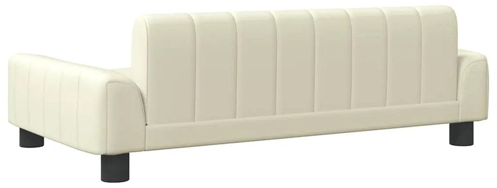 Cama para cães 90x53x30 cm couro artificial cor creme