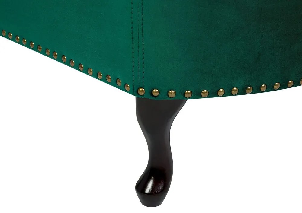 Chaise-longue à esquerda em veludo verde NIMES Beliani