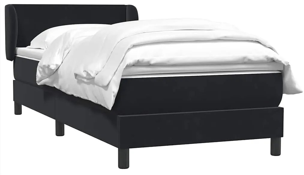 Cama box spring com colchão 90x210 cm veludo preto