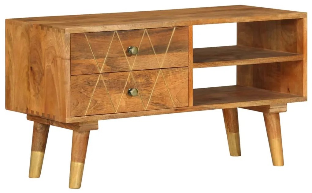 vidaXL Móvel de TV 85x35x47 cm madeira de mangueira maciça