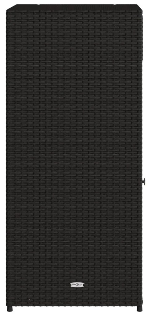 Armário de arrumação para jardim 55x55x111 cm vime PE preto