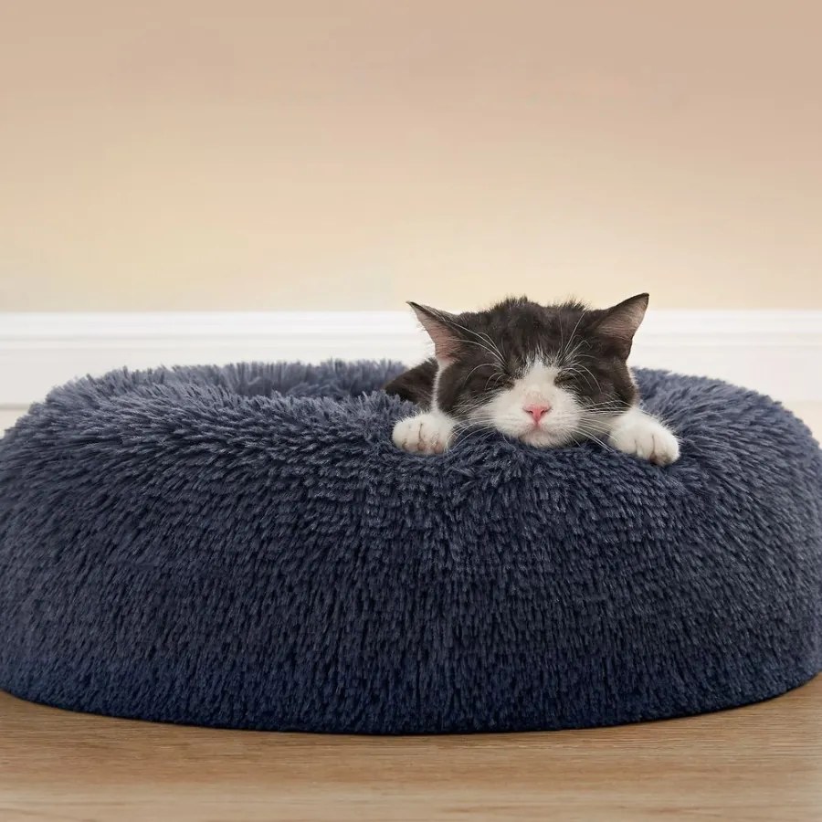 Cama para cães e gatos fofa 80 x 20 cm cinzenta