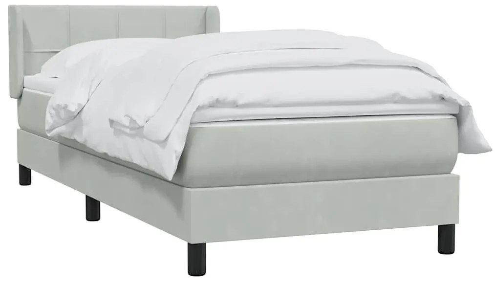 Cama com molas/colchão verde-escuro 80x210 cm veludo