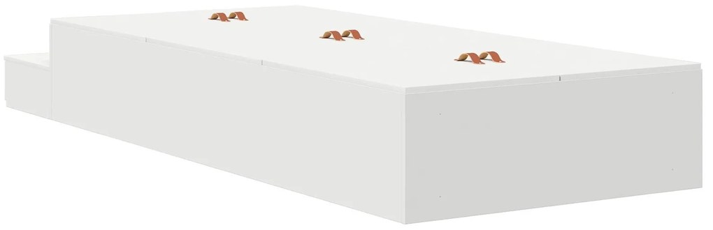 Cama de Armazenamento Branca 80x200 cm