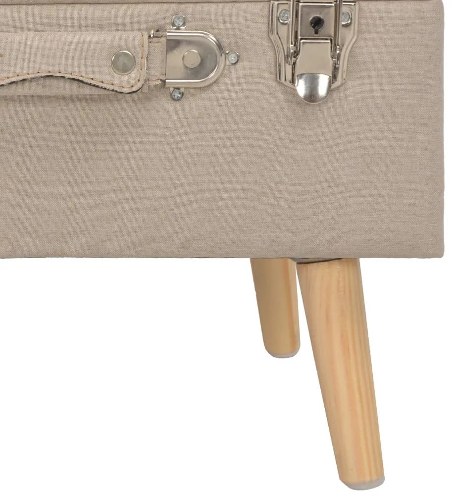 Banco de arrumação 40 cm tecido bege