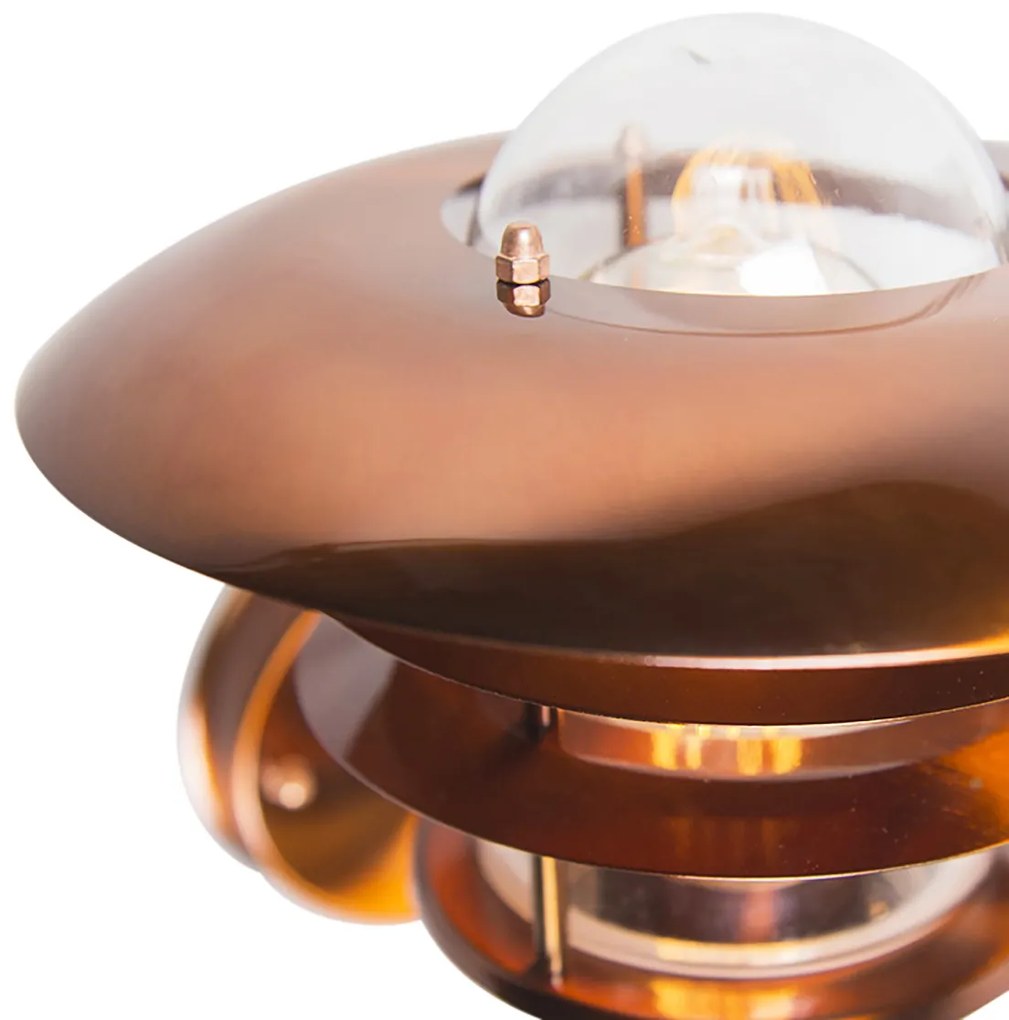 Candeeiro de parede vintage para exterior em cobre IP44 - Prato Retro,Art Deco