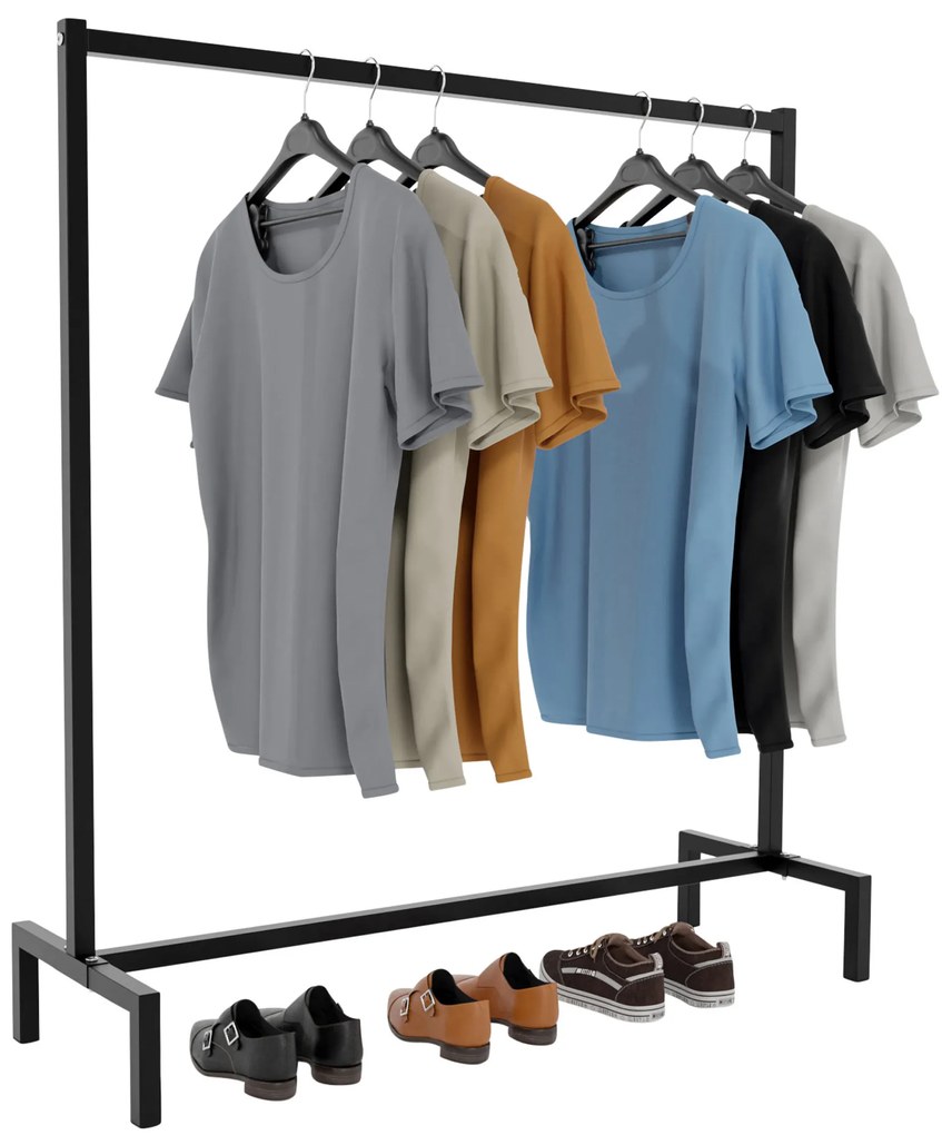 Cabideiro Melva em metal 120 x 38 x 120 cm Preto