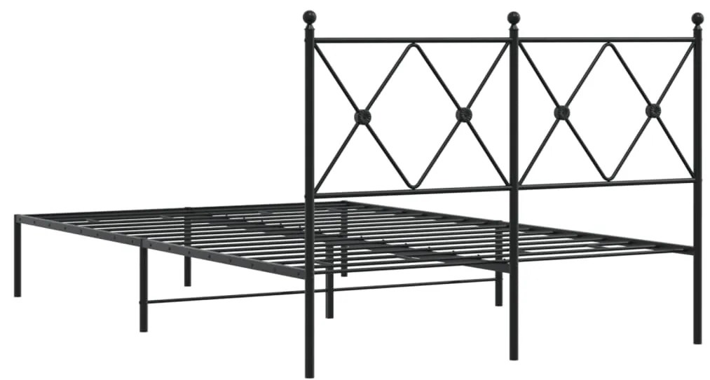 Estrutura de cama com cabeceira 120x190 cm metal preto