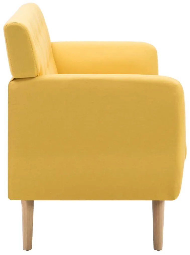 Sofá de 3 lugares estofos de tecido 172x70x82 cm amarelo