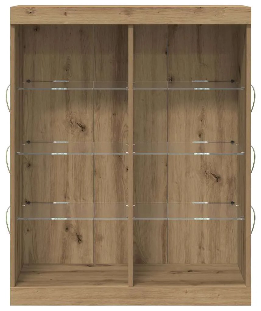 Sideboard com Luzes LED Carvalho Artesanal 41x37x100 cm