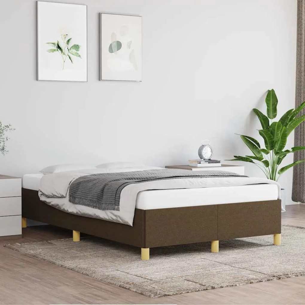 Estrutura de cama sem colchão 120x190cm castanho escuro