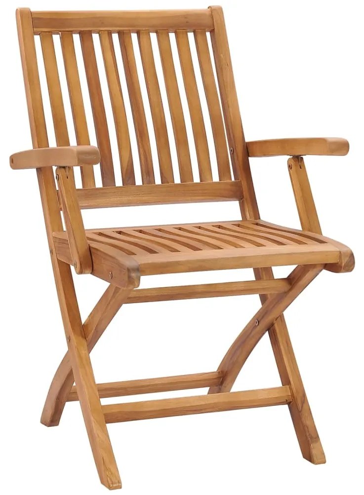 Cadeiras de jardim dobráveis c/ almofadões 4 pcs teca maciça