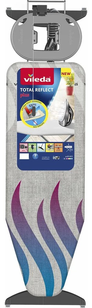 Tábua de Engomar Vileda Total Reflect Plus Cinzento Aço inoxidável (130 x 44 cm)