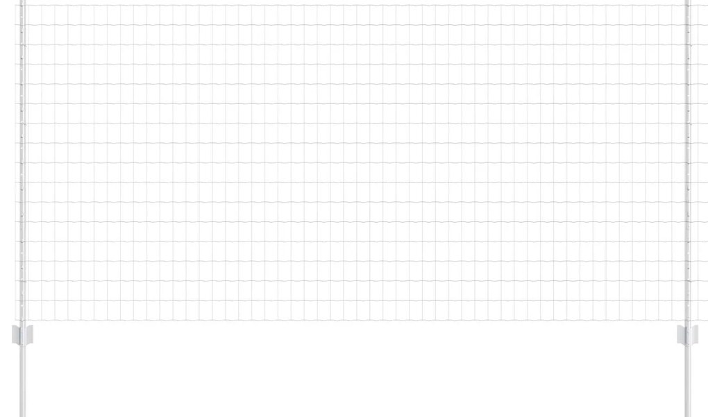 vidaXL Cerca e Poste Prateado 1,2 x 10 m Aço