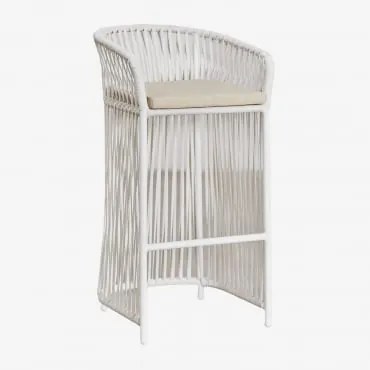 Pacote De 4 Bancos Altos De Jardim Sophie ↑75 Cm & Gardénia Branco - Sklum