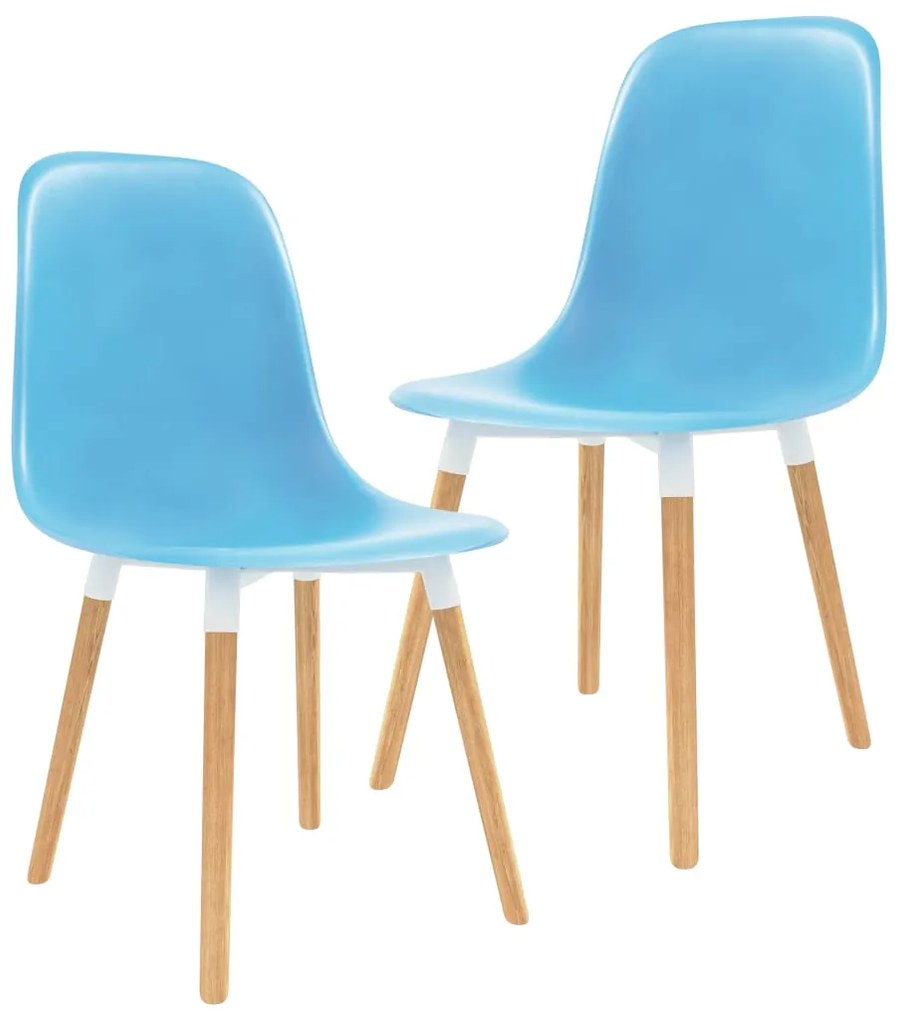 vidaXL Cadeiras de jantar 2 pcs plástico azul