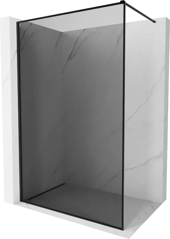 Mexen Kioto-XF parede de chuveiro Walk-in com moldura 110 x 202 cm, grafite 10 mm, preto - 800-110-104-70-40-X