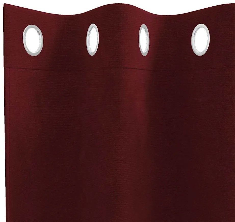 Cortinas Blackout vidaXL com Ilhós 2 pcs Vermelho Bordô Veludo