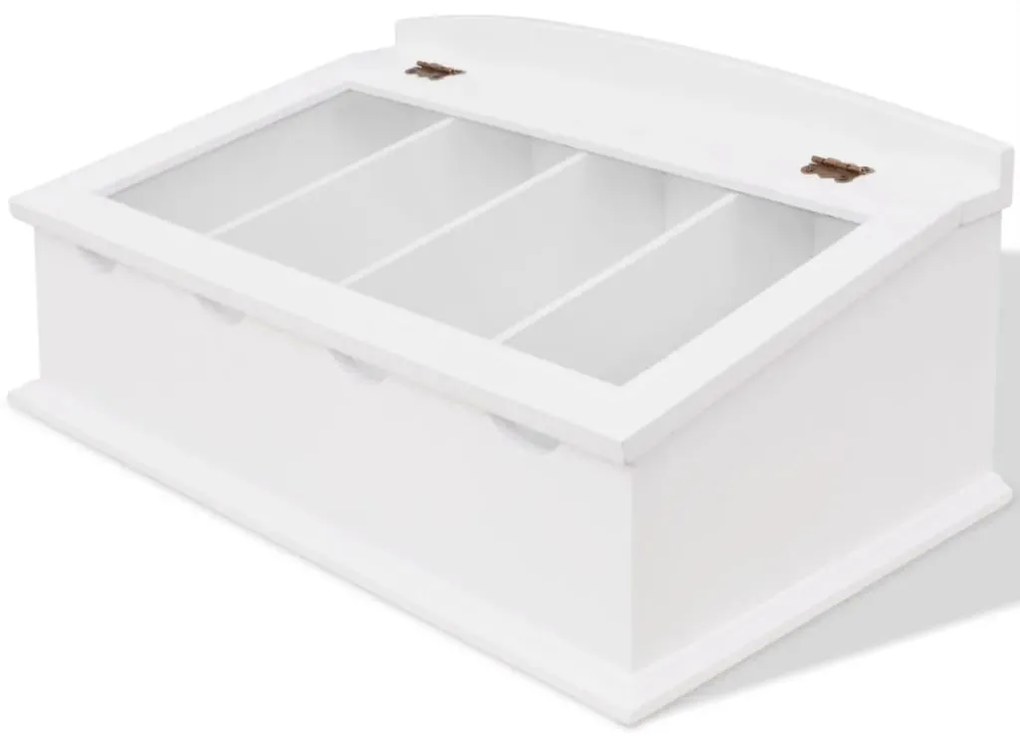 242645 vidaXL Bandeja de talheres, MDF, estilo barroco, branco